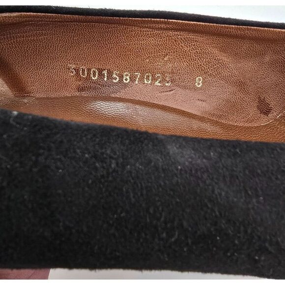 Henry Bendel Black Suede Heels Womens Size 8 Made In Italy old money elegant - Picture 8 of 11